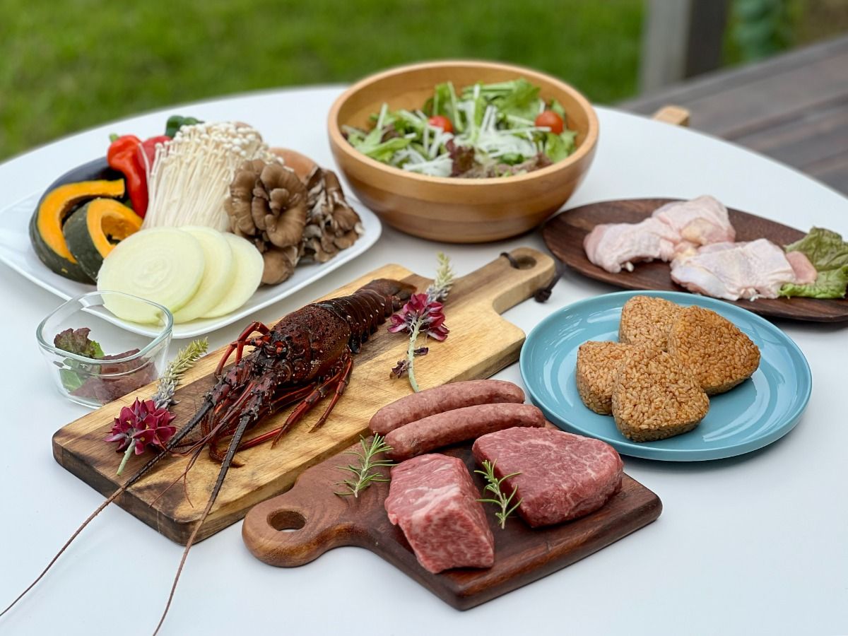 宮崎県産 伊勢海老&都萬牛ステーキ のスペシャルBBQ 