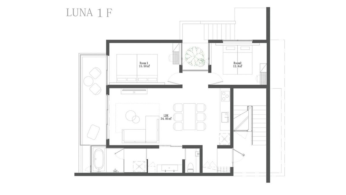 【フロア貸切・2LDK】LUNA（1F）／～7名  - 36
