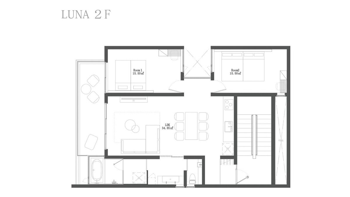 【フロア貸切・2LDK】LUNA(2F)/~7名 - 35