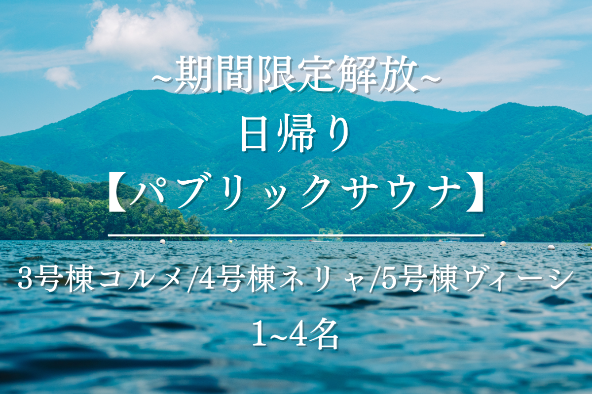 【日帰り/1~4名】貸切サウナをパブリック解放！！
