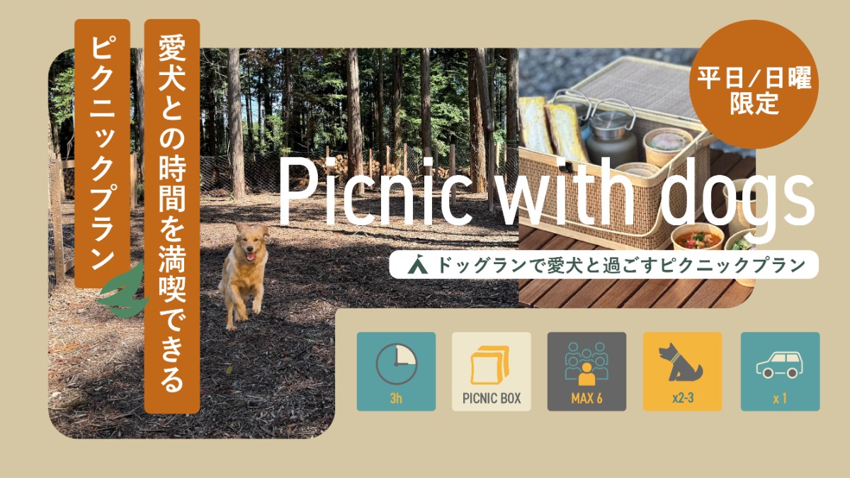【平日/日曜限定】ドッグランで愛犬と過ごすピクニックプラン